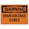 Signmission Safety Sign, OSHA WARNING, 7" Height, 10" Width, Rigid Plastic, High Voltage Cable, Landscape OS-WS-P-710-L-12178 - alternate 1